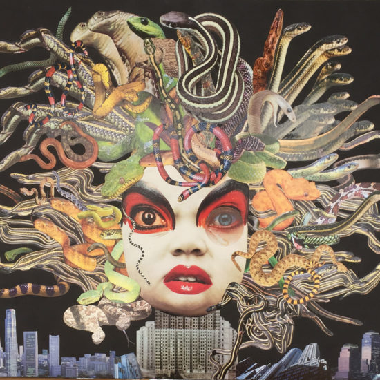 La Méduse - Collage - Celine Legault Art Textile