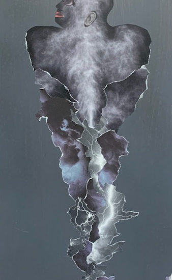 Up In Smoke - Collage - Celine Legault Art Textile